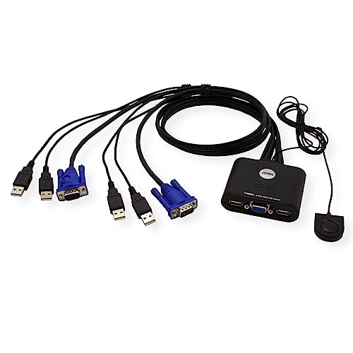 ATEN CS22U 2-Port USB VGA Cable KVM Switch with Remote Port Selector - size: VGA - DDC2B, style: International Version