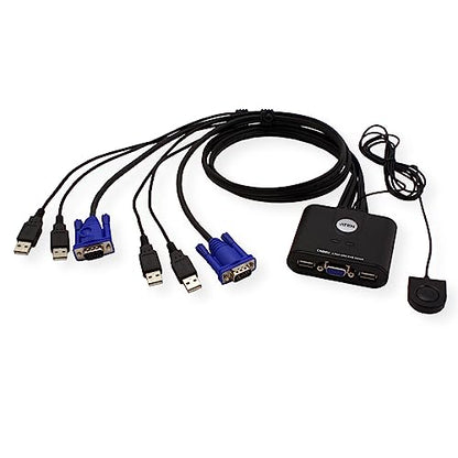ATEN CS22U 2-Port USB VGA Cable KVM Switch with Remote Port Selector - size: VGA - DDC2B, style: International Version