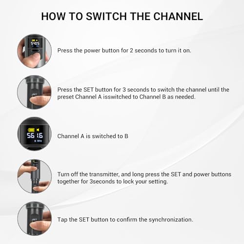 Phenyx Pro PTU-52 Wireless UHF Handheld Microphone Transmitter with Selectable 30 Frequencies