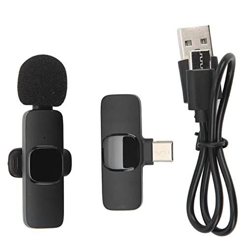 Lavalier Microphone, One to One Mobile Phone Microphone,Automatic Pairing Lavalier Microphone for Video Recording,for Interview Phone Tablet (1)
