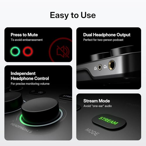 MAONO P2 Hybrid USB Audio Interface Dual XLR for PC Phone iPad Guitar | 56dB Gain, Loopback, Mute, ASIO, Routing Software Features, for Podcast, Streaming, Mobile Music Recording, Content Creation