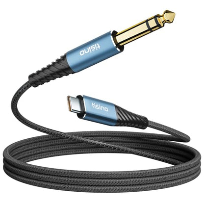Tisino USB C to 1/4 Inch Audio Cable, USB C to Aux, 32bit/384KHz, 3.3FT | Aux Cable to USB C Audio Cord for Phone Laptop to Amplifier Speaker Mixer Headphone, HiFi DAC - size: 3.3 ft