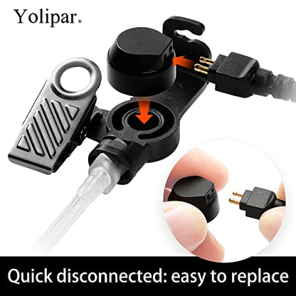 2-Pin 2-Wire Baofeng UV-5R Earpiece Surveillance Kit Compatible with BTECH Retc15/Retevis RT21 RT22 Kenwood Arcshell AR-5 Walkie Talkie Radio with Big PTT Mic Tansparent Acoustic Tube Headset - color: for Baofeng radio, size: 1 PCS