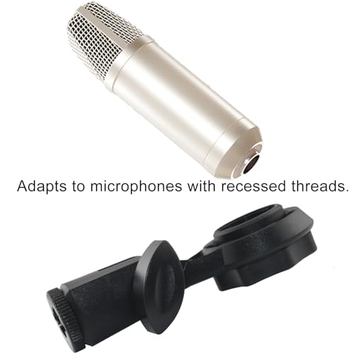 Condenser Microphone Holder For 22 Mm/0.9 Inch Microphones Standard Connector Thread Compatible With Stand Devices With 3/8 Adapter Nut Adapts To Screw-In Microphones