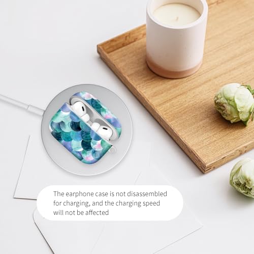 Compatiable for AirPod Pro 2nd/1st Generation Case,Lightweight & Durable Resistant Hard Case with Keychain,Stylish Design AirPod Case Cover for Women(Beautiful Green Mermaid Scales) - color: Beautiful Green Mermaid Scales