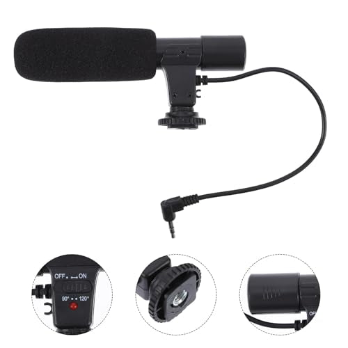 Homoyoyo Professional Camera Microphone with Stereo Plug for DSLR and Smartphone High-Sensitivity Interview Mic for Photography Vlogging and Digital Video Recording