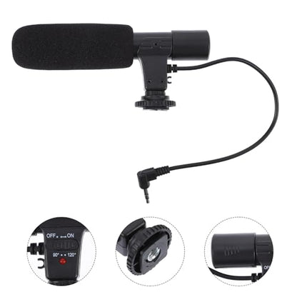 Homoyoyo Professional Camera Microphone with Stereo Plug for DSLR and Smartphone High-Sensitivity Interview Mic for Photography Vlogging and Digital Video Recording