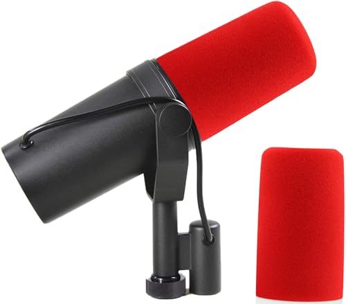 LEFXMOPHY SM7B Windscreen for Shure SM7B SM7dB Vocal Microphone RK345 Replacement Pop filter, Noise-cancellation Windsock Cover Red Foam Cover