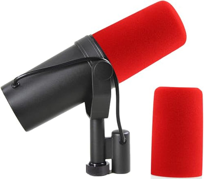 LEFXMOPHY SM7B Windscreen for Shure SM7B SM7dB Vocal Microphone RK345 Replacement Pop filter, Noise-cancellation Windsock Cover Red Foam Cover