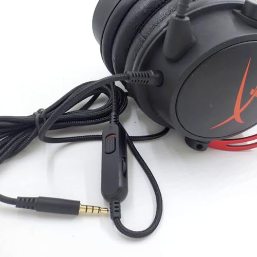 2m Audio Cable for HyperX Cloud Mix Cloud Alpha Gaming Headsets, Coiled Audio Cable Replacement Extension Aux Cord Wire