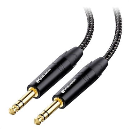 Cable Matters Premium Braided Balanced 1/4 Inch TRS Cable, 6ft | Balanced Stereo Audio, Gold-Plated Connectors, Oxygen-Free Copper - size: 6 ft