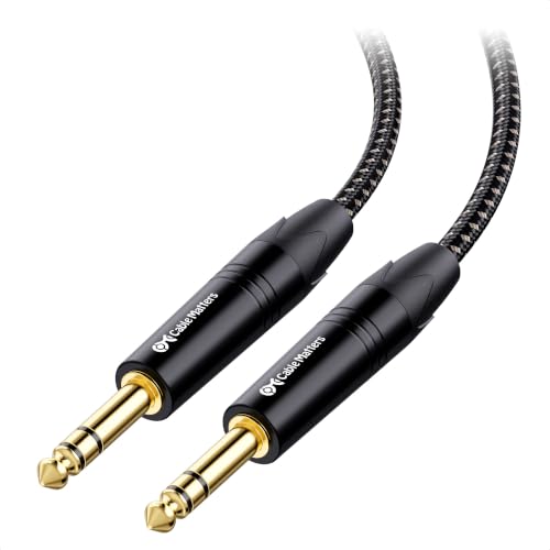 Cable Matters Premium Braided Balanced 1/4 Inch TRS Cable, 25ft | Balanced Stereo Audio, Gold-Plated Connectors, Oxygen-Free Copper - size: 25 ft