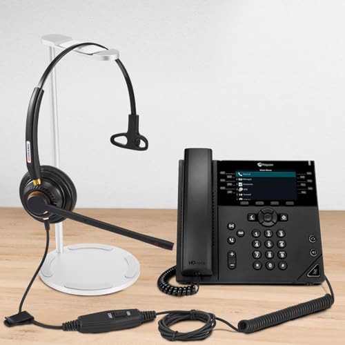 Arama RJ9 Telephone Headset for Cisco IP Phones, Mic Mute&Volume Control | Wired Phone Headset, Lightweight, Coilded Wire for Long Range, Clear Calls, Compatible with Cisco IP-7940G 8841 7841 9971