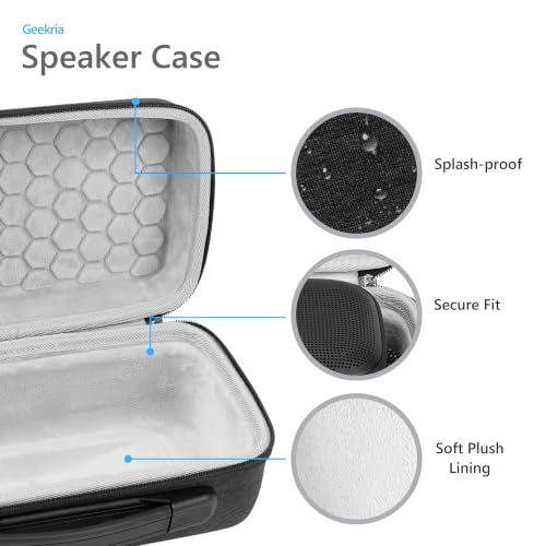 Geekria Hard Shell Carrying Case Compatible with Bose SoundLink Plus, EVA Protective Travel Case with Honeycomb Interior Top Lining, Soft Plush Base and Reinforced Handle (Dark Grey)
