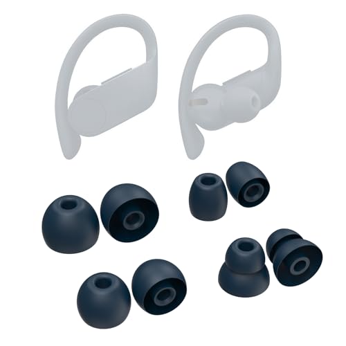 8pcs Powerbeats Pro Silicone Ear Tips Compatible with Beats Powerbeats Pro, Beats X, urBeats3 Earphones (Pro Eartips Navy)
