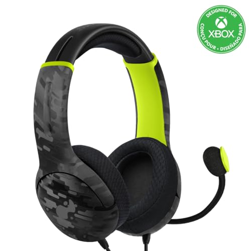PDP AIRLITE Wired Headset: Electric Carbon - Xbox Series X|S, Xbox One, & Windows 10/11 PC - color: Electric Carbon