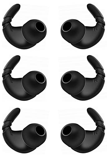 Anti Slip Earhook Tips Compatible with Beats Studio Buds, 3 Pairs Anti-Slip Anti Lost Earbuds Hook Tips Sport Ear Tips, Compatible with Beats Studio Buds, Ear Hook Black - color: Black