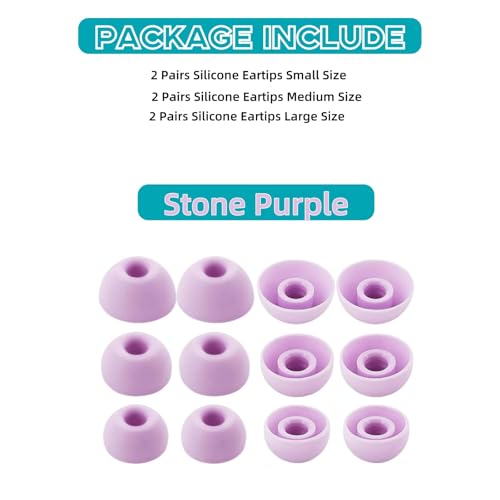 Silicone Tips Replacement Earbuds Tips for Beats Fit Pro True Wireless Earbuds Tips Eartip, Fit in The Charging Case Ear Covers, S/M/L, 6 Pairs, Stone Purple - color: Stone Purple