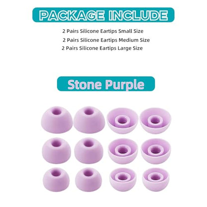 Silicone Tips Replacement Earbuds Tips for Beats Fit Pro True Wireless Earbuds Tips Eartip, Fit in The Charging Case Ear Covers, S/M/L, 6 Pairs, Stone Purple - color: Stone Purple