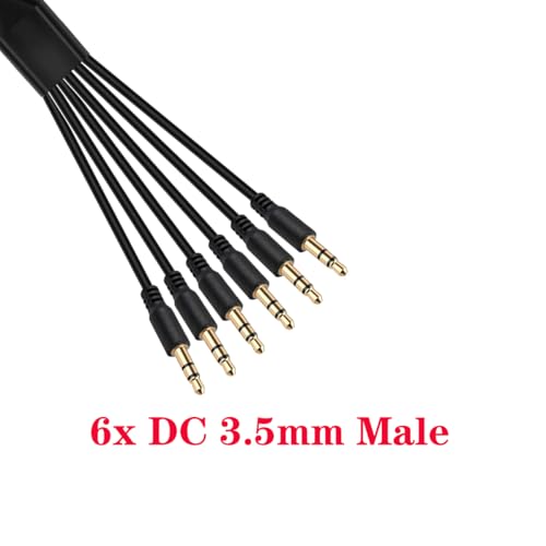 DC3.5mm Headset Splitter Audio Extension Cable,3.5mm to Dual Headphone Cord | 1 to 2 Way 1/8" TRS male to 2 male Stereo Jack Adapter for Smartphone,Computer,Mp3,Earphone,Speakers (1meter) (6 Way) - style: 6 Way