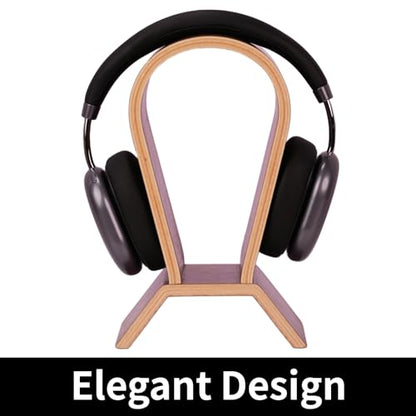 Wood Headphone Stand for Desk - Headset Holder Cute Gaming Wooden Headphones Hanger Hook Rack Base Storage Head Phone Accessories - color: Walnut Ladder