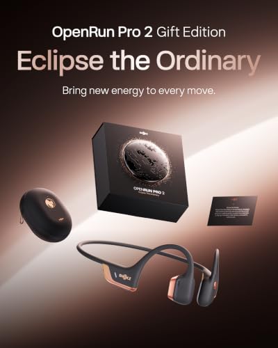 SHOKZ OpenRun Pro 2 Bone Conduction Sport Headphones, Rose Gold Gift Edition, Amazon Exclusive Rose Gold; Premium Gift Box; DualPitch Sound; Open-Ear; Smart Mic; IP55; 12H Battery - color: Rose Gold Gift Edition, size: Standard