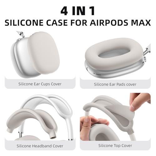 Lerobo Case Cover for Airpods Max Headphones,Soft Ear Cup Silicone Case for Apple Airpod Max 2024/2020,Anti-Scratch Earpad Cover Accessories,Nude - color: Nude