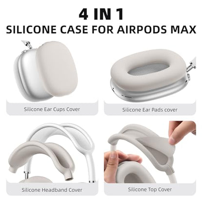 Lerobo Case Cover for Airpods Max Headphones,Soft Ear Cup Silicone Case for Apple Airpod Max 2024/2020,Anti-Scratch Earpad Cover Accessories,Nude - color: Nude