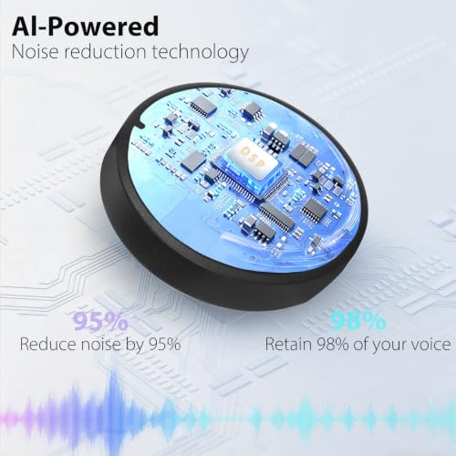 USB Conference Microphone for PC & Mobile Device, AI Noise Reduction | Plug-n-Play, One-Touch Mute, Omnidirectional Condenser Mic, for Video Conference/Online Class/Streaming/Zoom/Skype/Teams