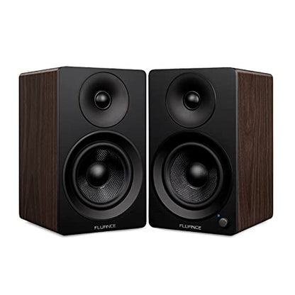 Fluance Ai61 Powered 2-Way 2.0 Stereo Bookshelf Speakers with 6.5" Drivers, 120W Amplifier for Turntable, TV, PC and Bluetooth 5 Wireless Music Streaming - RCA, Optical, USB & Sub Out (Natural Walnut) - color: Natural Walnut, size: Without Stand