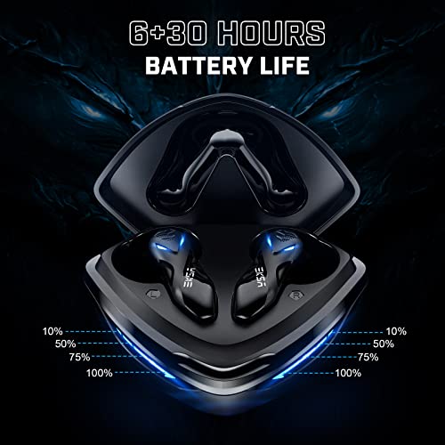 EKSA Wireless Gaming Earbuds, Bluetooth Headphones for Mobile Gaming, Switch, Music - 38ms Ultra Low Latency - 36 Hours Playtime - Game/Music Mode - Built in Mic - Noise Isolation
