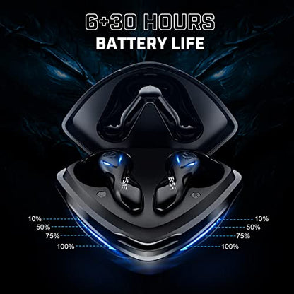 EKSA Wireless Gaming Earbuds, Bluetooth Headphones for Mobile Gaming, Switch, Music - 38ms Ultra Low Latency - 36 Hours Playtime - Game/Music Mode - Built in Mic - Noise Isolation