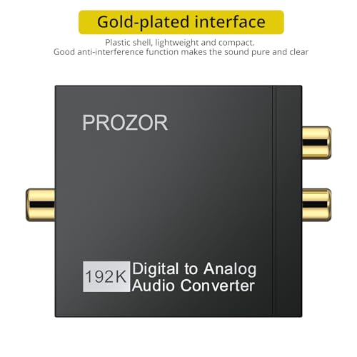 PROZOR 192KHz 디지털 - 아날로그 오디오 컨버터, DAC 광학 - 아날로그 L/R RCA 3.5mm 컨버터, 디지털 SPDIF 토스링크 광학 - 3.5mm 잭 어댑터 PS3 HD DVD PS4 Amp 애플 TV 홈 시네마용 - size: Lightweight Shell, style: 2.0CH PCM