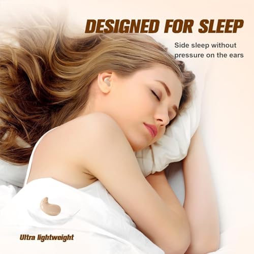 Xmenha Nude Sleep Hidden Headphones Wireless Invisible Earbuds for Sleeping Sleep Tiny Earbuds for Side Sleepers Headphone to Sleep in Tiny Smallest Invisible Earbuds Earphones for Sleeping - color: Skin