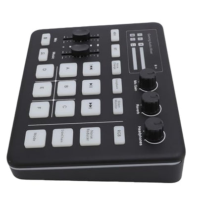 Live Sound Card Gaming Sound Mixer, Bluetooth 5.0 Type C Live Card For Streaming Podcasting Voice Effects