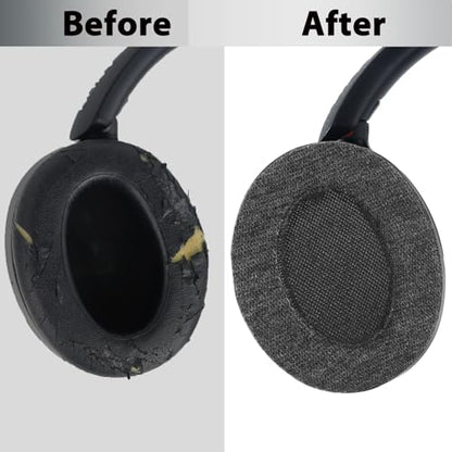 Adhiper Velour Replacement Ear Pads for Sony WH-XB910N - Black | Soft High-Density Memory Foam Earpads Cushions with Buckle, Velour Fabric for Long-Term Comfort
