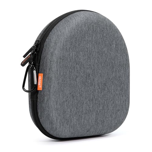 Universal Headphone Case 8.1x7.5x2.0, Hard Shell Travel Pouch Bag | Upgraded Shockproof, Fits JBL/Sony/Bose/Soundcore, Double Zipper, Mesh Pocket, Carabiner - color: Light Grey
