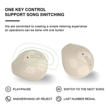 Xmenha Nude Invisible Hidden Smallest Earbuds Small Wireless Bluetooth Mini Micro Tiny Ear Buds Sleep Earbuds for Work Sleepping Buds Invisible Earphones - color: Nude