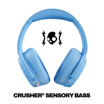 Skullcandy Crusher ANC 2 Noise Cancelling Wireless Headphones - Preppy Blue | Multi-Sensory Crusher Bass, Over-Ear Fit, Bluetooth, 60 Hours Battery, Working Out, Gym, Travel, Studying, Music, Gaming - color: Preppy Blue