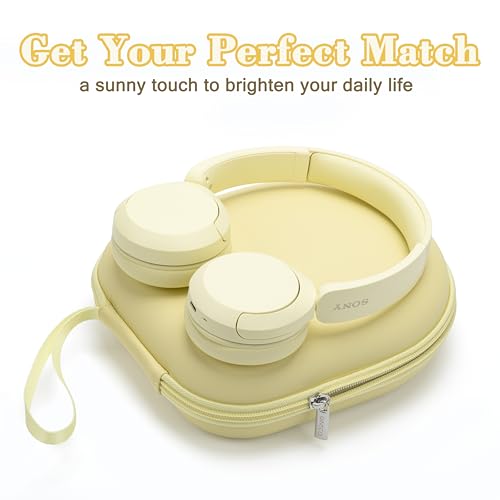 Ginsco Universal Headphone Case Compatible with JBL Tune 510BT 720BT, Sony WH-CH 720N/WH-CH520, with Sony/JBL/Soundcore Life Q20i Q30/BERIBES/TOZO/KVIDIO etc Wireless Headphones (Butter Yellow) - color: Butter Yellow