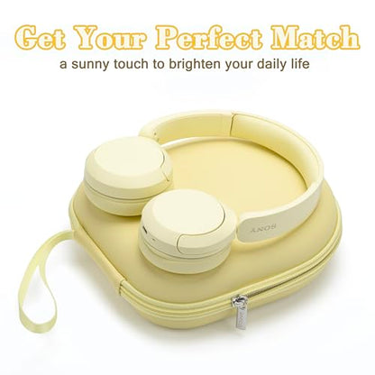 Ginsco Universal Headphone Case Compatible with JBL Tune 510BT 720BT, Sony WH-CH 720N/WH-CH520, with Sony/JBL/Soundcore Life Q20i Q30/BERIBES/TOZO/KVIDIO etc Wireless Headphones (Butter Yellow) - color: Butter Yellow