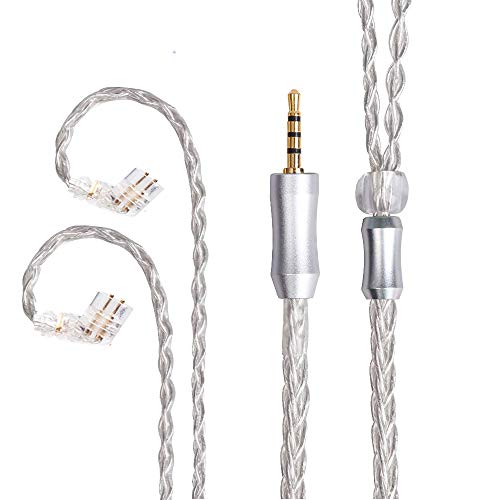 FEDAI 8 Core Silver Plated Upgrade Replacement Cable,QDC Replacement Detachable Cable,Audio Connector Earphone Cable for ZSN ZSN Pro ZSN Prox AS16 CCA C12 C10PRO CA4 Series (QDC-PIN, 2.5MM) - size: qdc2.5
