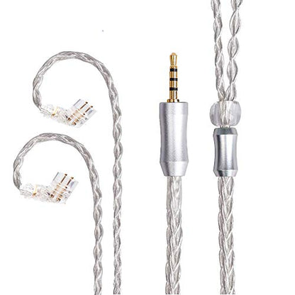 FEDAI 8 Core Silver Plated Upgrade Replacement Cable,QDC Replacement Detachable Cable,Audio Connector Earphone Cable for ZSN ZSN Pro ZSN Prox AS16 CCA C12 C10PRO CA4 Series (QDC-PIN, 2.5MM) - size: qdc2.5