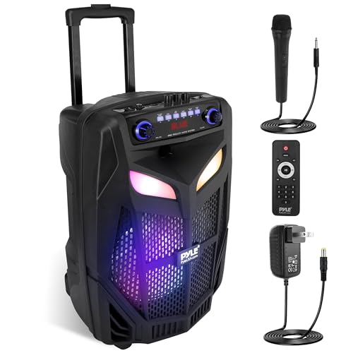 Pyle 800W Portable Bluetooth Speaker System Loud 12" Subwoofer, And Wireless Mic, Pa Speaker Is Wireless And Includes Wheels & 4 Hr Battery Life – for Karaoke, Parties & Outdoors - style: 800 watts