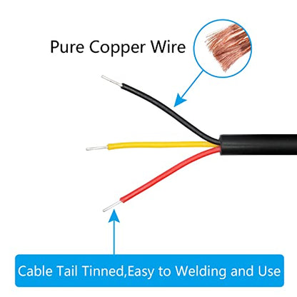 3.5mm Male Plug to 3Pin Bare Wire Open End Cable 1.6FT, TRS 3 Pole 1/8'' | 3.5mm Audio Plug Stereo Audio Wire, Auxiliary Audio Connector Jack, for 3.5mm Earphone Microphone DIY Cable Repair - 4Pcs - color: 3.5mm Male Plug TRS 3 Pole - 0.5M/1.6FT