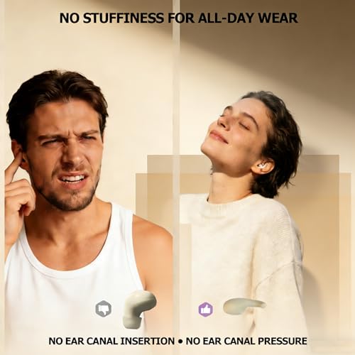 Xmenha Extra Small Mini Invisible Earbuds Wireless Bluetooth Small Invisible Ear Buds Smallest Headphones Tiny Micro Discreet Hidden Earbuds for Work Side Sleeper - color: Nude