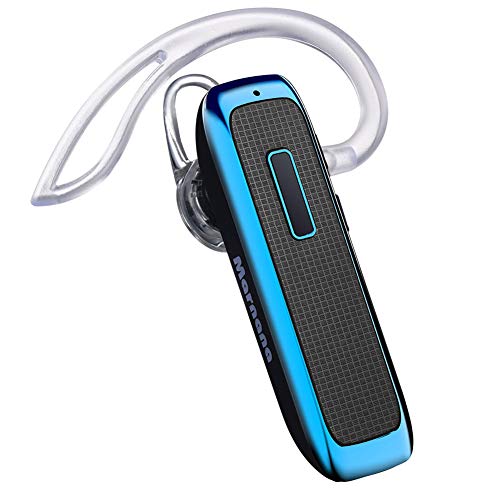 Bluetooth Headset, Wireless Bluetooth Earpiece w/ 18 Hours Playtime and Noise Cancelling Mic,Ultralight Earbud Headphone Hands-Free Calls for iPhone Tablet Samsung Android Cell Phones Truck Driver - color: Blue