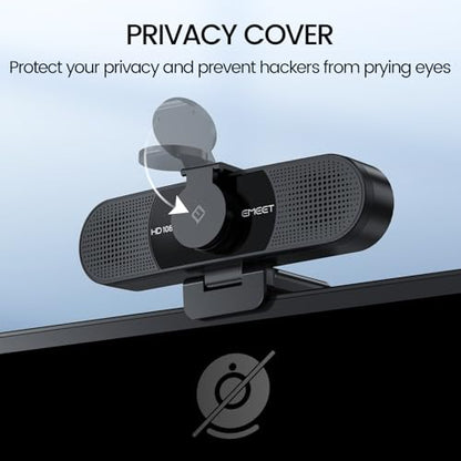 EMEET C960 1080P Webcam with Microphone, 2 Mics, 90° FOV, Computer Camera | USB Type-A & A-to-C Adapter, Fixed Focus, Plug&Play for Zoom/Teams/Facetime/YouTube/Google Meet/Switch 2 Camera, 2025 Version - style: 1080P Updated