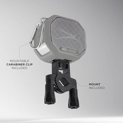 Altec Lansing HYDRATREK Magnetic Bluetooth Speaker, Waterproof IP67, Portable Speaker, True Wireless Pairing, USB-C Quick Charge, 3.7V 400mAh Battery, Voice Assistant, Perfect for Any Adventure - color: Cool Gray/White