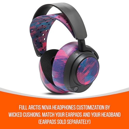 WC HeadbandZ Arctis Nova V2 - Upgraded Wide Silicone Headband Compatible with Arctis Nova Headsets by Wicked Cushions | Wider Weight-Distributing Design, Softer Flexible Silicone | Speed Racer - color: Speed Racer